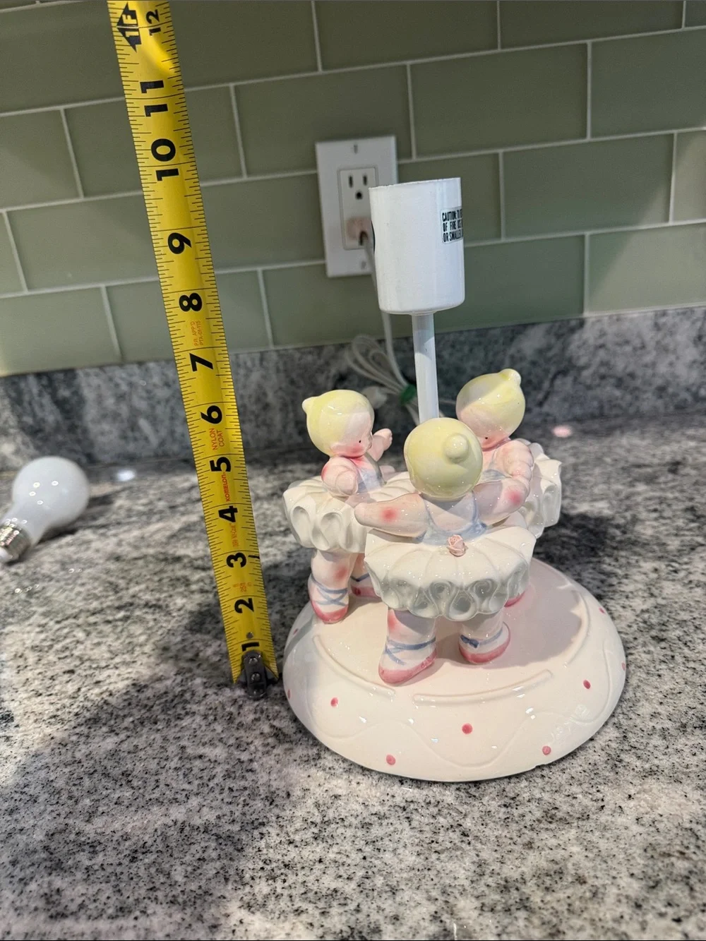 Vintage nursery or little girl bedroom lamp with three precious ballerinas!